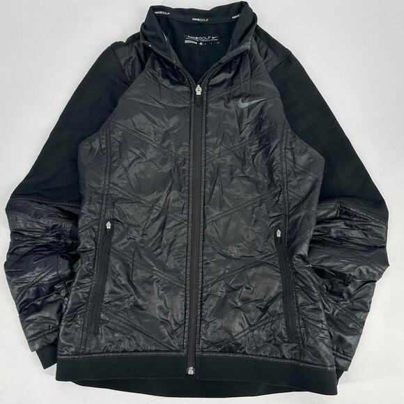 Woman’s Nike Golf Tech jacket full zip puffer fill size s black Dri fit - Picture 1 of 5